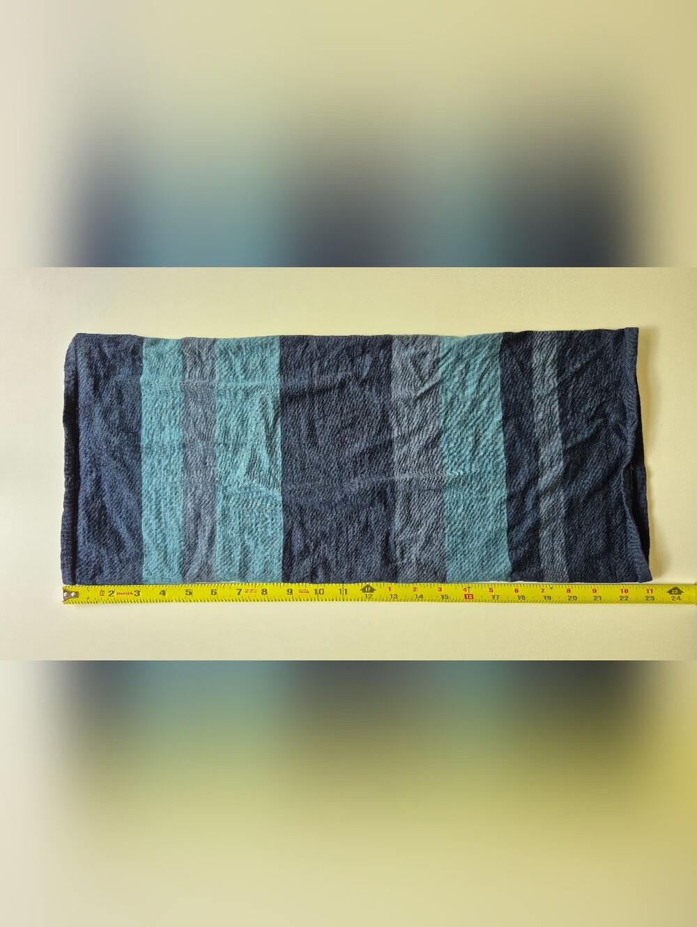 Merino Wool Blue Striped Neck Gaiter / Face Cover - Picture 2 of 10